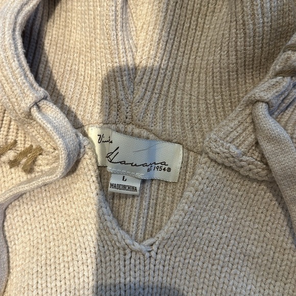 Vintage Havana cropped cream sweater with tan stitching - Picture 2 of 4